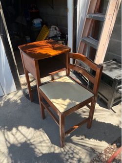 Antique telephone table chair 1962