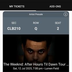 The Weeknd Lumen Field Section 210 