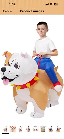 Spooktacular Creations Kids Halloween Inflatable Costumes, Riding a Bulldog Inflatable Costume, Bulldog Blow Up Costumes for Halloween Costume Cosplay