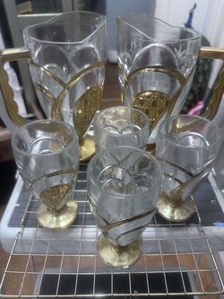 Pitcher and cups