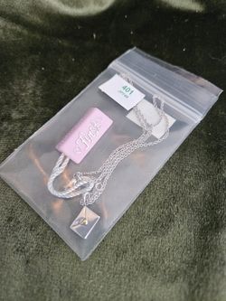 Silver And Diamond Necklace 