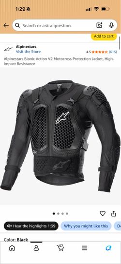 Alpinestars Bionic Action V2 Motocross Protection Jacket, High-Impact Resistance