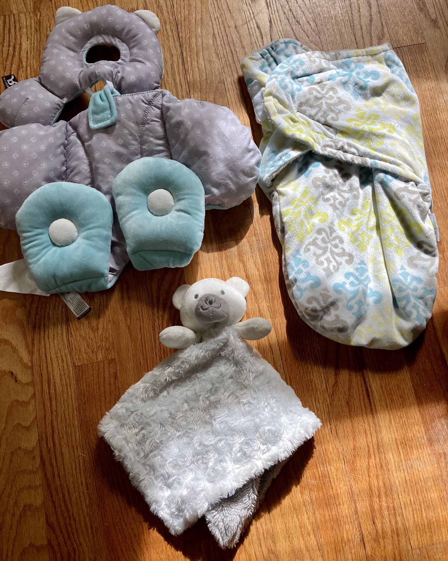 Random Baby Items(Car seat Canopy,Newborn insert,swaddle)