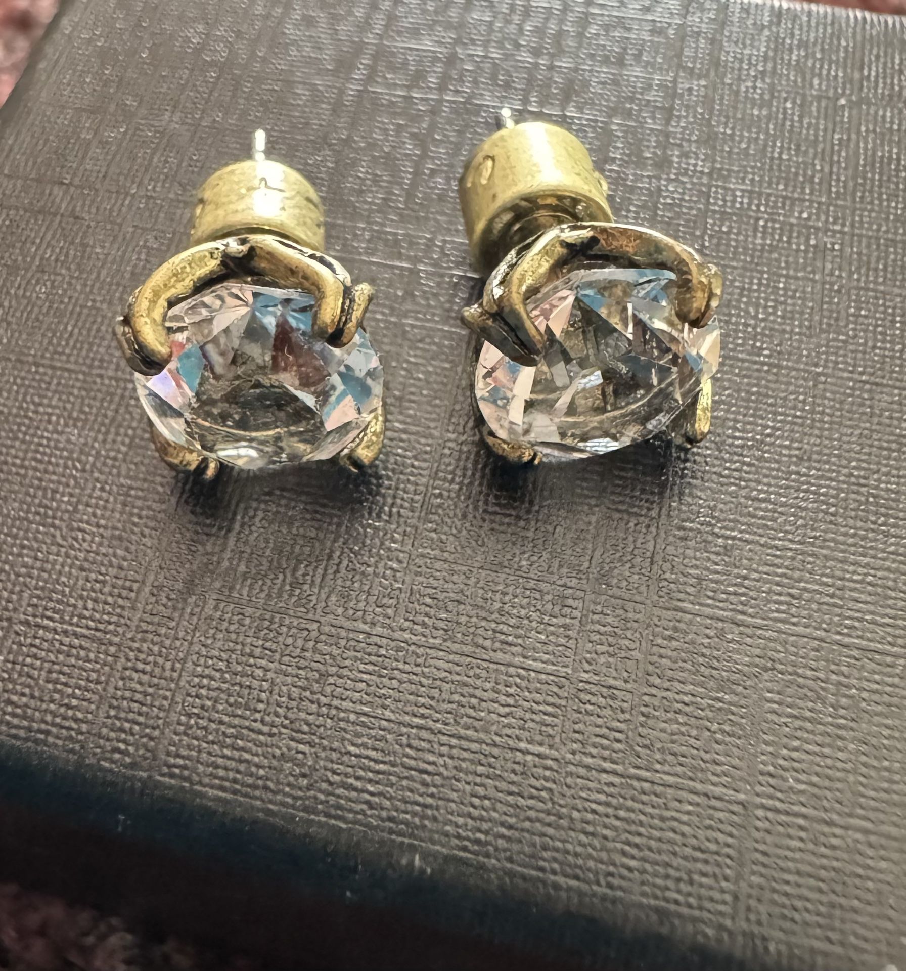 EUC Brass Chloe and Isabel Large Rhinestone Studs