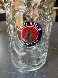Paulaner Munchen 1L Dimpled Beer Mug