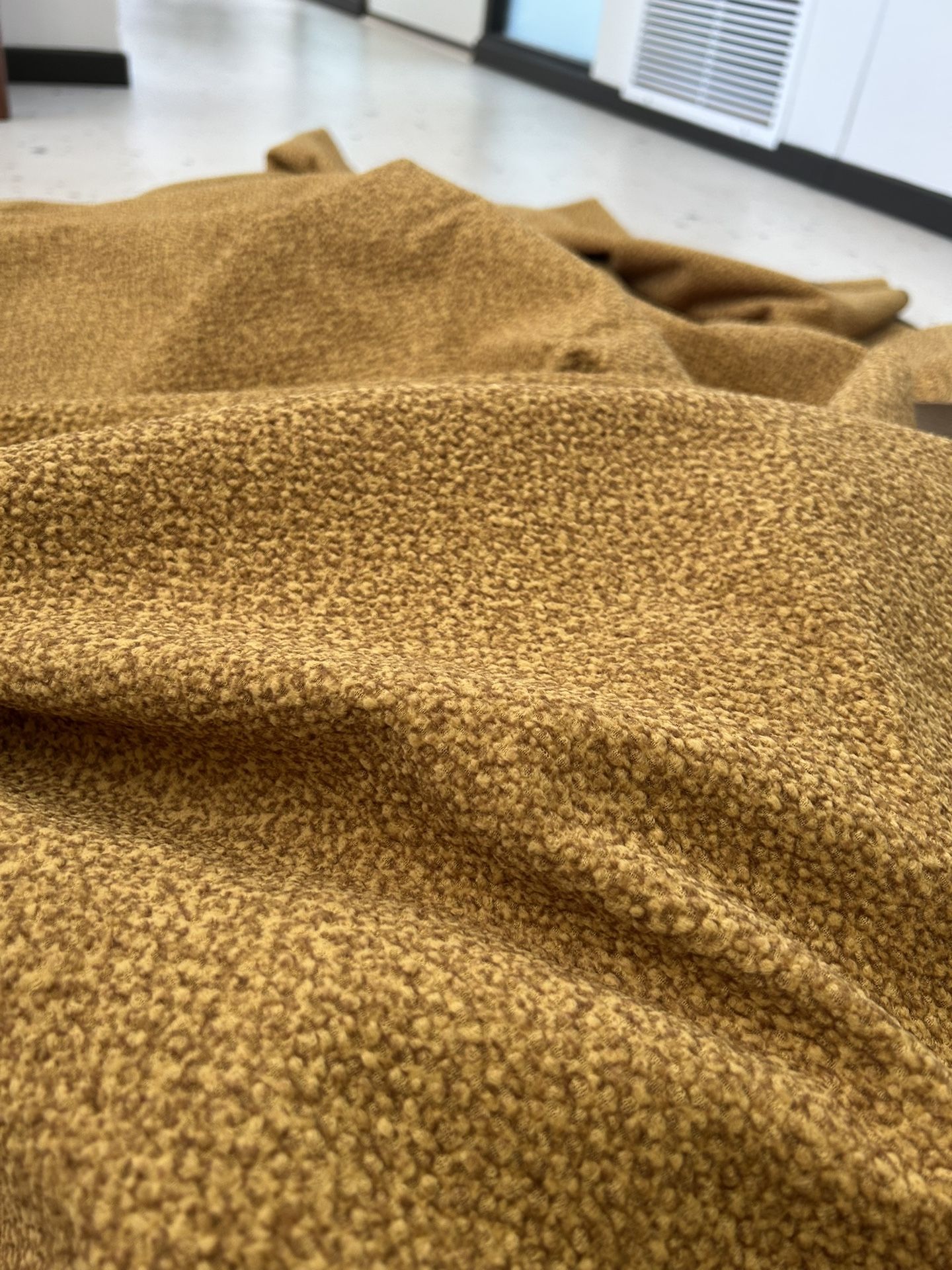 Mustard Boucle Upholstery Fabric (nearly 7 yards)