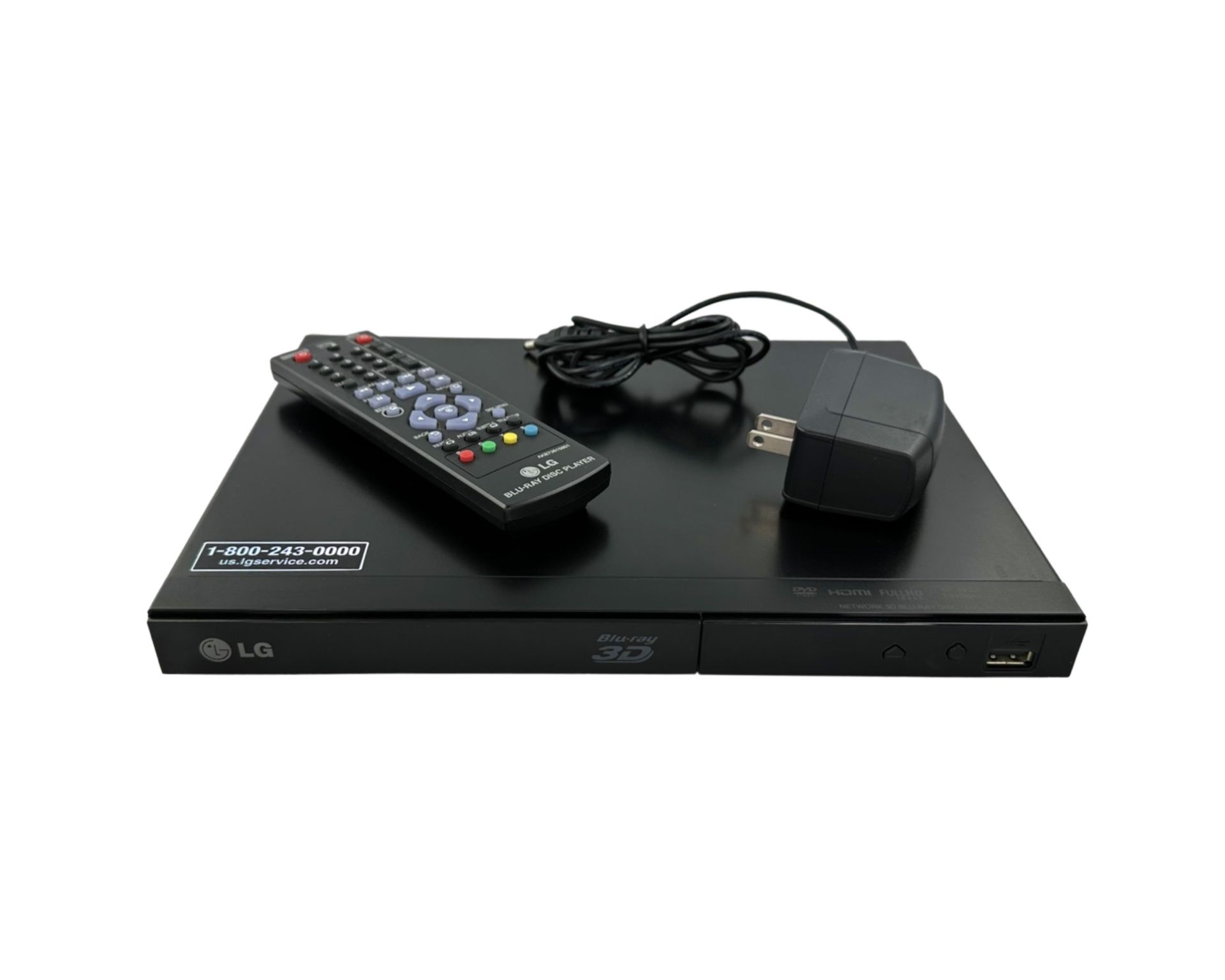 LG 3D Blu-ray Player 1080p HD Picture With Remote And Cord