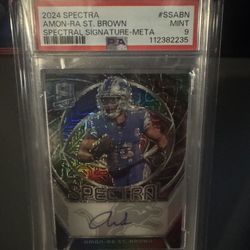 PSA 9 Spectra Spectral Sig Meta Prizim Amon-Ra St. Brown Auto/25 