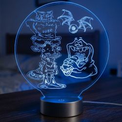 Young Frankenstein and slimmer with flying eyeball Halloween lamp