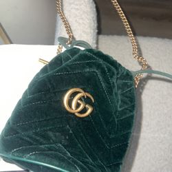 Gucci Velvet Marmont Bucket Bag