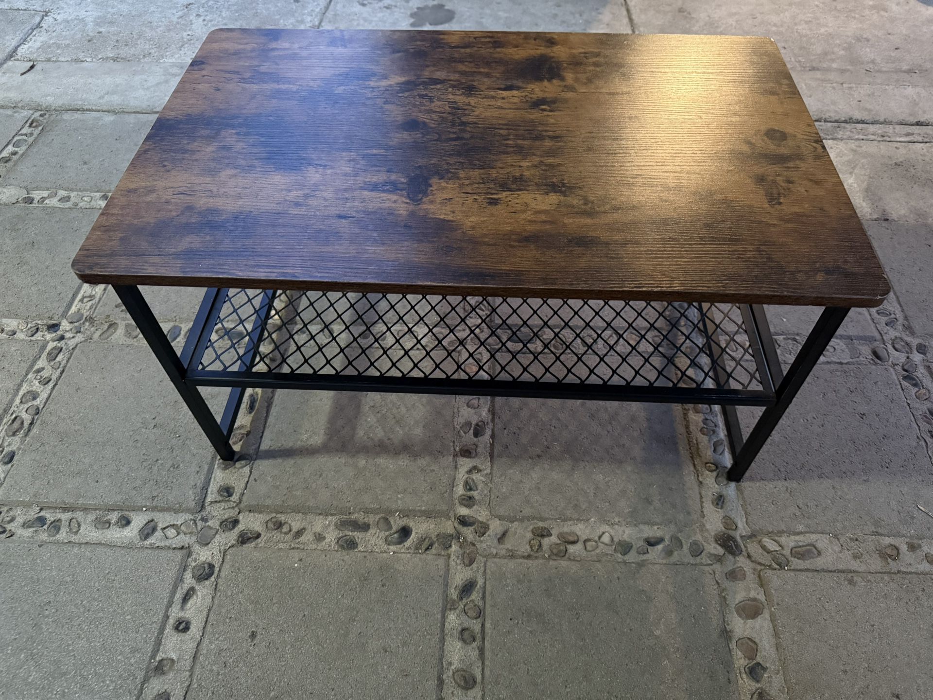Rustic Wood & Metal Coffee Table