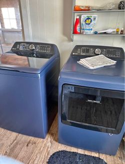 GE Profile Washer & Dryer Set - Like New - Blue