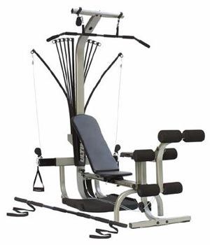 Convenient Inexpensive Home Gym For Lats Squats Curls Legs Pushups Pulldowns Rowing