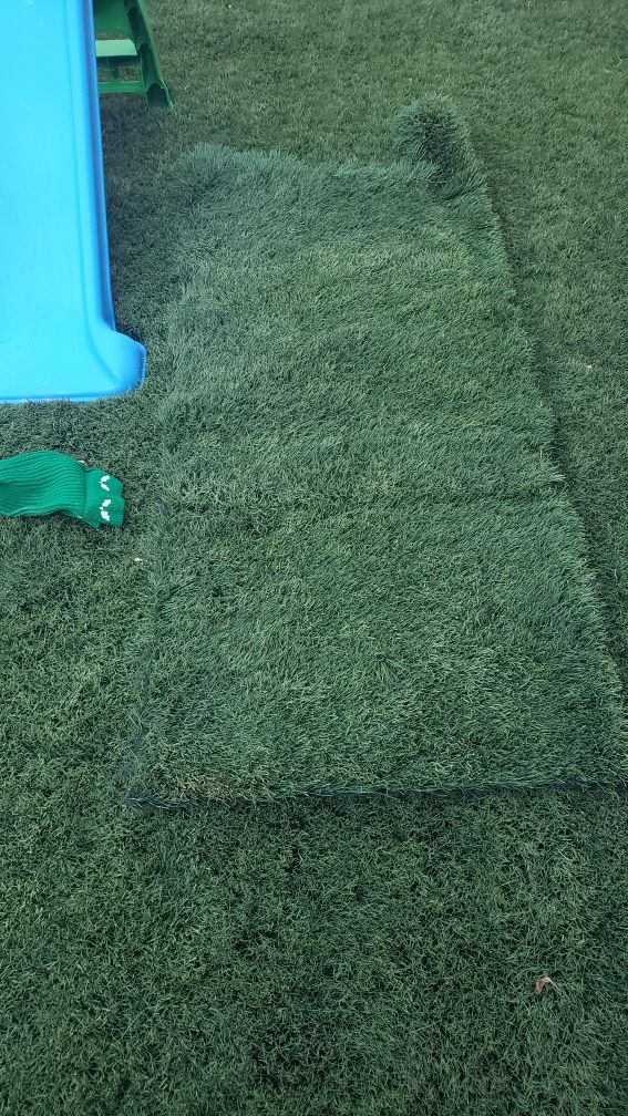 Artificial grass used