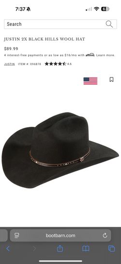 Justin Black Hill Wool Hat