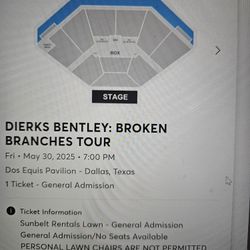 Dierks Bentley Lawn Seats.....$45