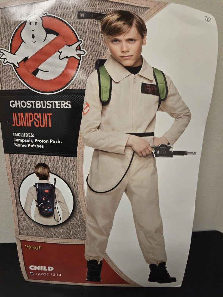 Ghostbusters Jumpsuit Costume with Proton Pack Kids Large 12-14