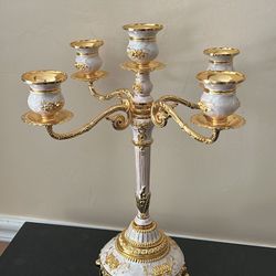 Exotic Gold And Pearl White Candle Holder Made In Turkey