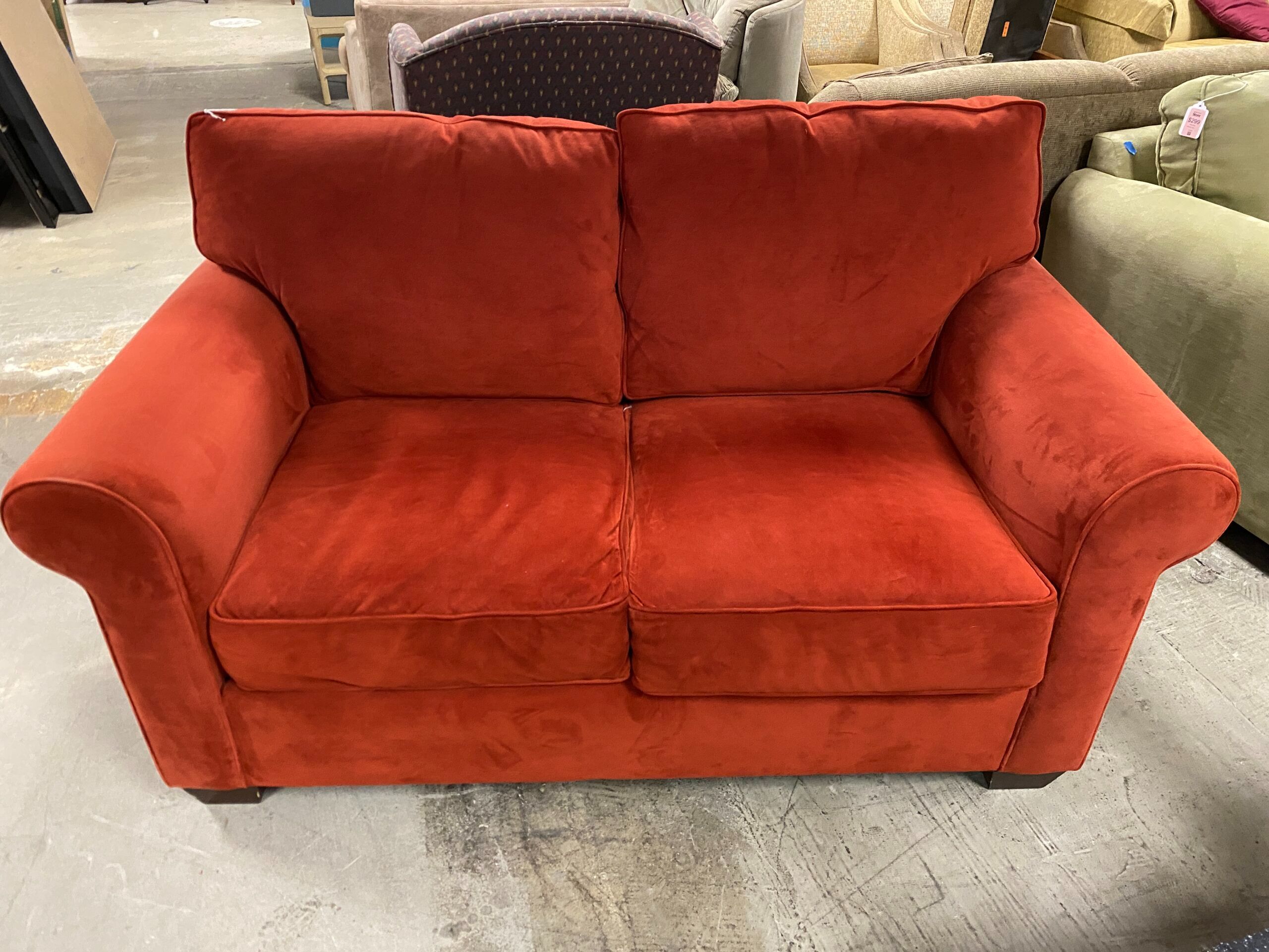 Strawberry Red Upholstered Loveseat