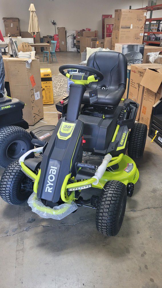 NEW Ryobi 48V Brushless 38" 100Ah Battery Electric Rear Engine Riding Lawn Mower [NO Charger]