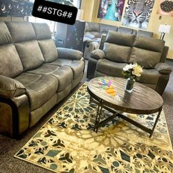 Multicolor Reclining Couchs, (Sofa and Loveseat)👍$52Down/GetNowPayLater 
