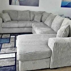 Grey sofa couch sectional very large 118x88