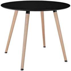 Black Round Dining Table with 3 dining chairs
