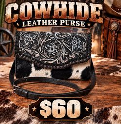 Cowhide leather purse