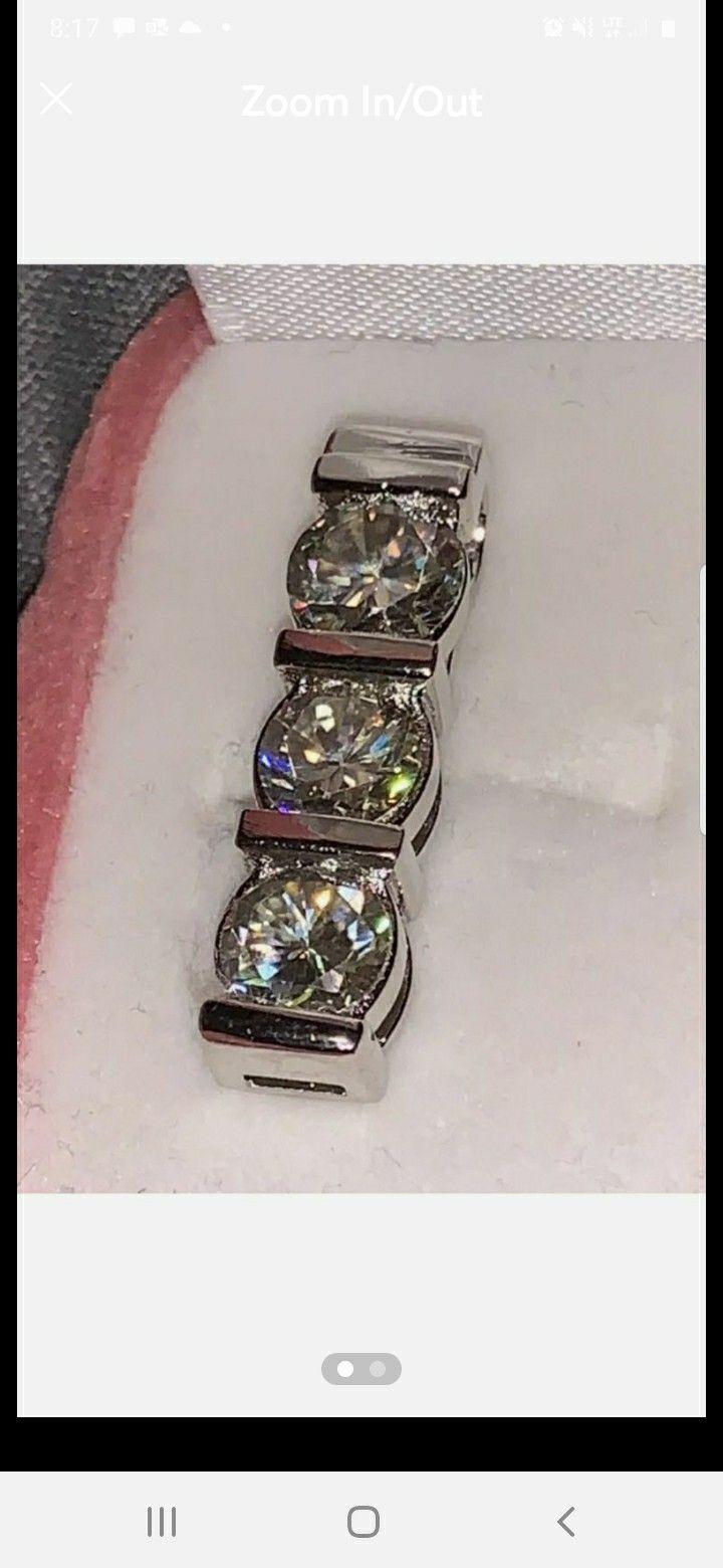 💘 Valentine' Day Silver 3 ct moissanite pendant