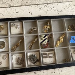 Vintage lot miscellaneous military pins badges Some Possible Sterling 