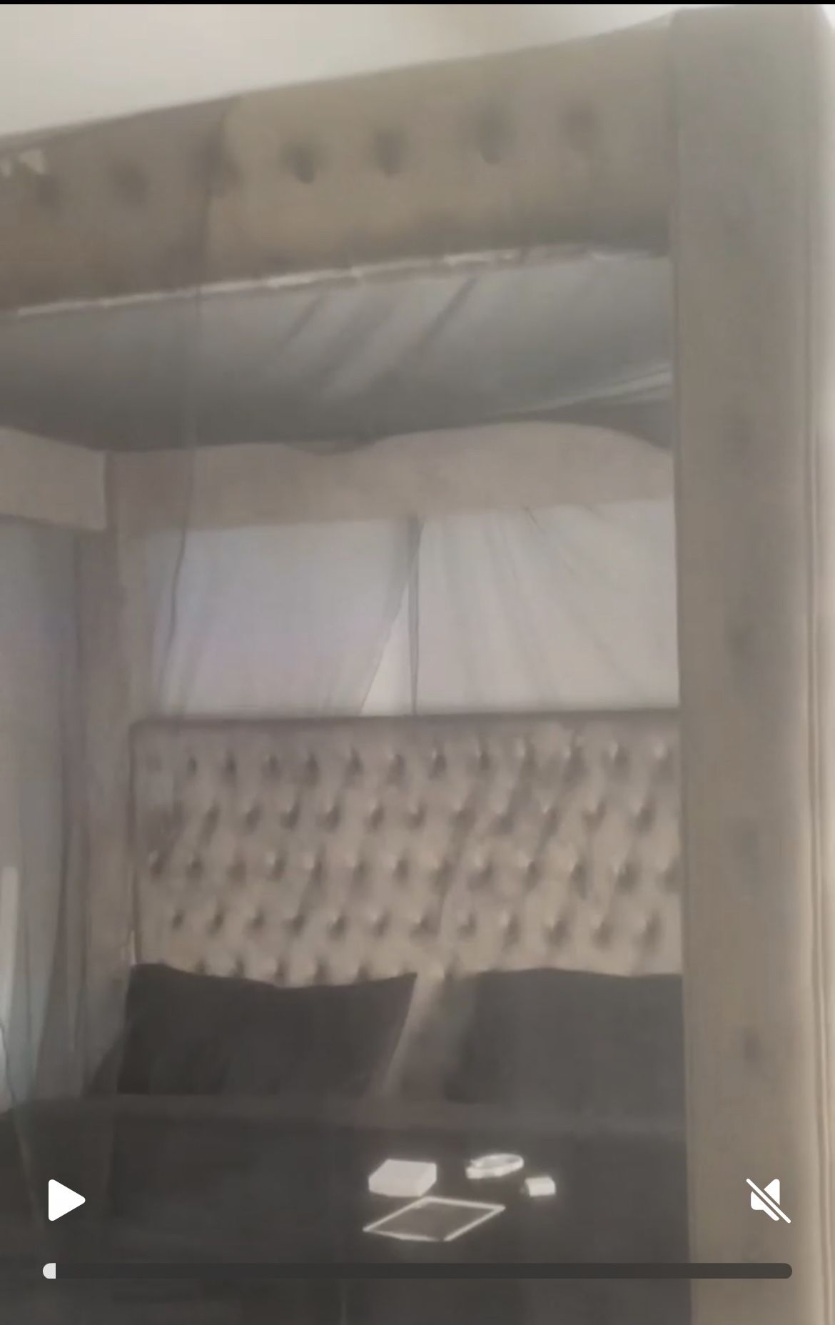 Velvet Canopy Bed
