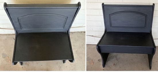 Antique-Style Black Accent Bench / Settle (Excellent Refinished Condition)
