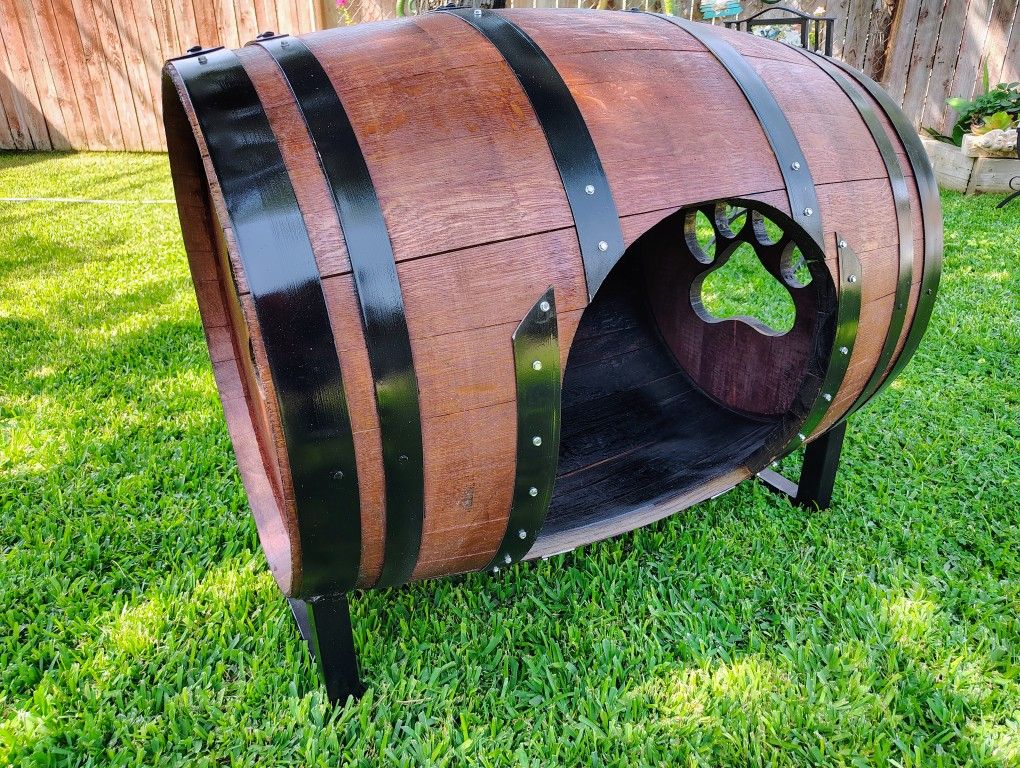 Wine Barrel Dog House