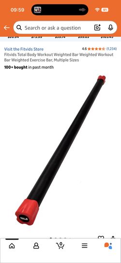 Fitvids Total Body Workout Weighted Bar 25lb