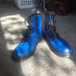 Blue Dr. Martens Combat Boots – Size US Women’s 7 / Men’s 6