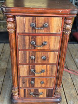 Wood 6-Drawer Chest with Carved Columns
