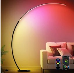 RGB Dimmable Arc Floor Lamps with 3 Color Temperatures