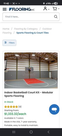Half court basket ball flooring with shatter proof backboard and rim
