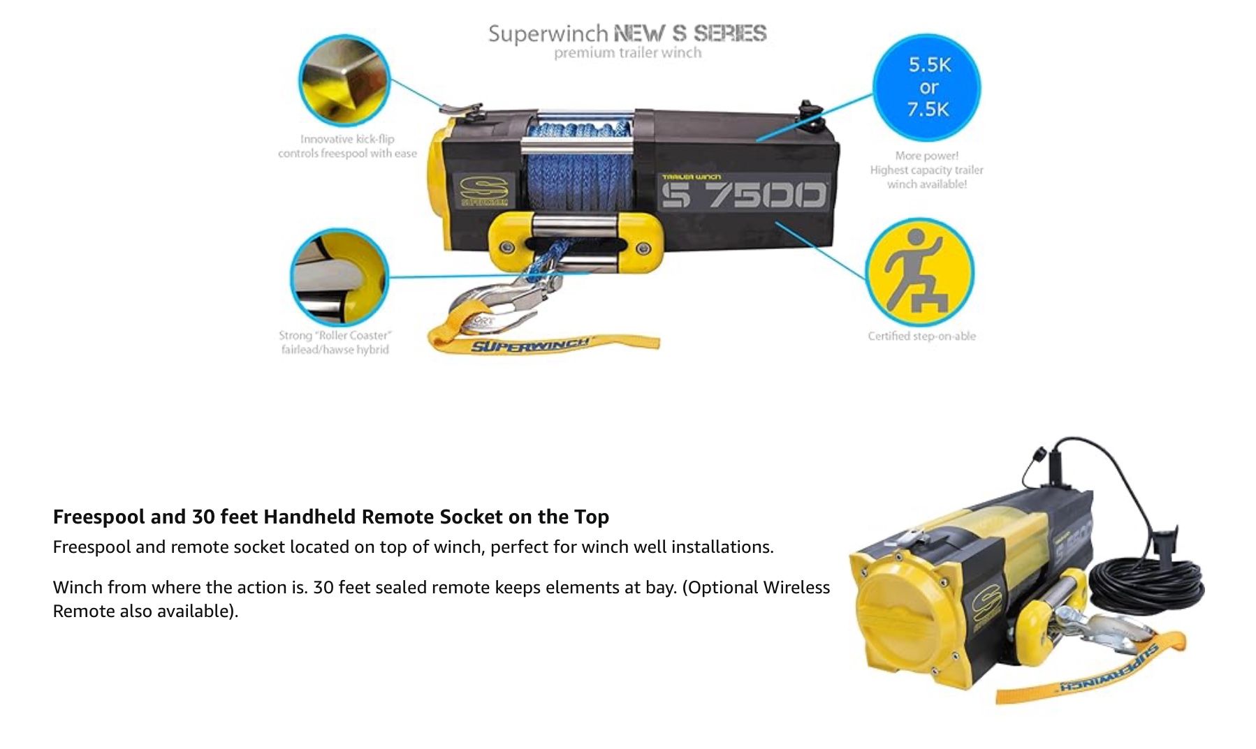 SuperWinch S7500SR ( Synthetic Rope )Brand New In Box
