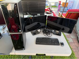 Dell Dual Monitor set up with keyboard - $100