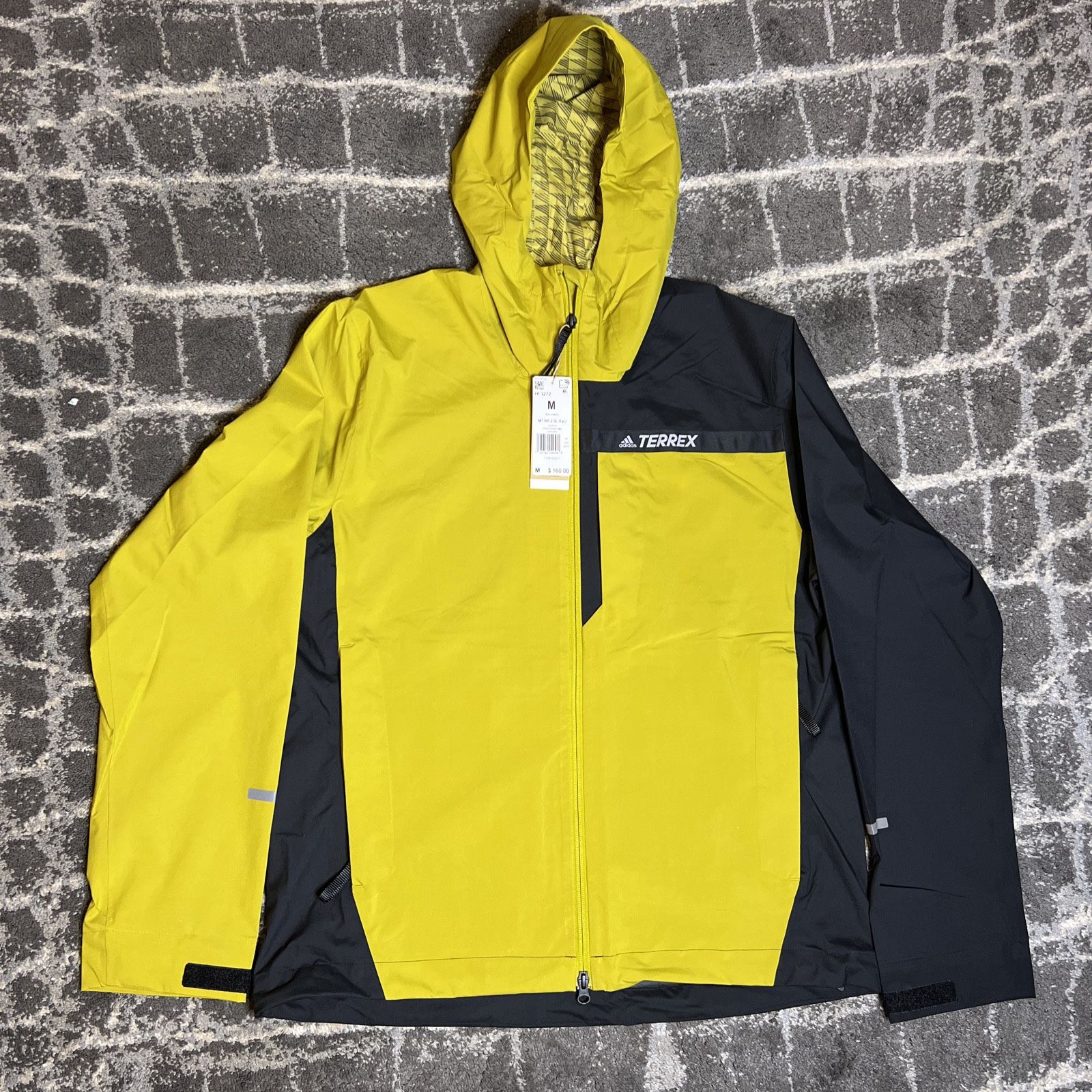 ADIDAS TERREX MULTI RAIN.RDY 2.5-LAYER RAIN HIKING JACKET MENS SIZE M OLIVE