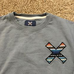 Blue Banana Ethnic X Logo Organic Cotton Sweatshirt Blue Mens Size Large