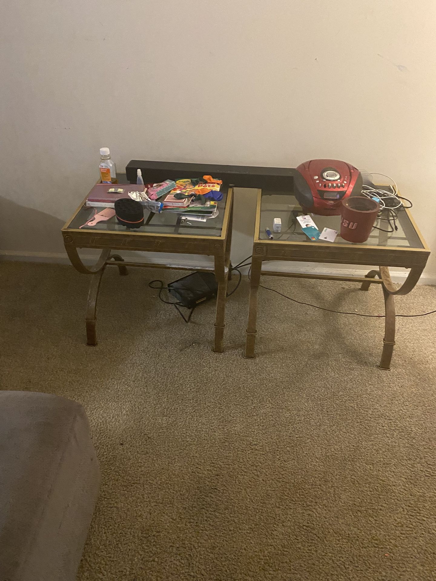 Two Glass Top Tables