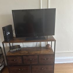 Dresser TV Stand With 5 Fabric Drawers