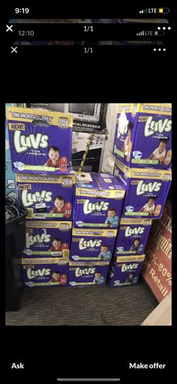 Luvs pampers size 1 -2-3-4. $20 each