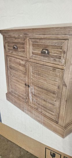 Rustic Wood Cabinet with Drawers and Doors