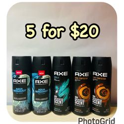 (5) AXE  Body Sprays 4 oz, 5 for $20‼️
