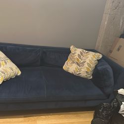 Blue Velvet Sofa 