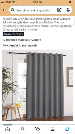 Grey Blackout Curtains 100x84”