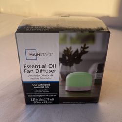 Mainstays Travel Essential Oil Fan Diffuser/ Color  Changing